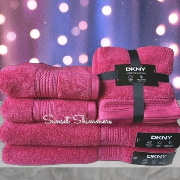 Dkny Bath Dkny Hot Pink Solid 8piece Oversized Bath Towel Set 0